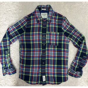 Abercrombie Fitch Shirt Mens S Plaid Flannel Muscle Outdoor Cotton Classic